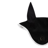 Fliegenhaube aus Lycra mit Silikonlogo Acavallo Schwarz / Weiß Fliegenhaube aus Lycra mit Silikonlogo Acavallo Schwarz / Weiß