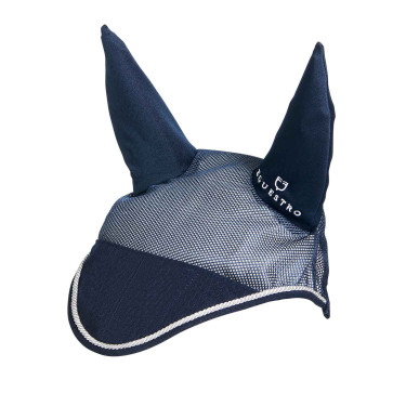 Fliegenhaube aus Baumwolle und perforiertem Diamond-Gewebe Equestro Marine Marineblau