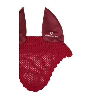 Bonnet anti-mouches en coton avec oreilles élastiques Equestro Bordeaux