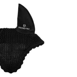 Fliegenhaube aus Baumwolle mit elastischen Ohren Equestro Schwarz Fliegenhaube aus Baumwolle mit elastischen Ohren Equestro Schwarz