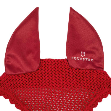 Fliegenhaube aus Baumwolle mit elastischen Ohren Equestro Rot