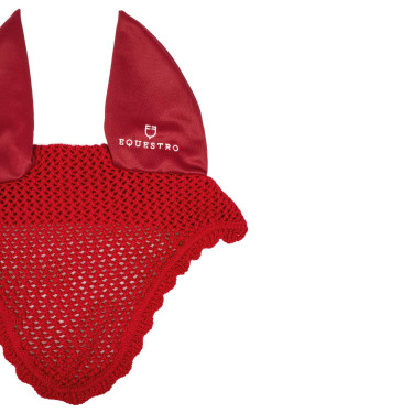 Fliegenhaube aus Baumwolle mit elastischen Ohren Equestro Rot