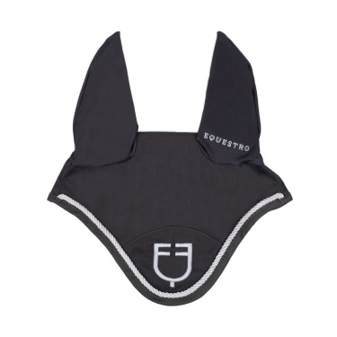 Fliegenhaube aus Baumwolle mit zentralem New Style Equestro-Logo Grau Fliegenhaube aus Baumwolle mit zentralem New Style Equestro-Logo Grau