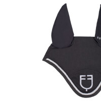 Fliegenhaube aus Baumwolle mit zentralem New Style Equestro-Logo Schwarz