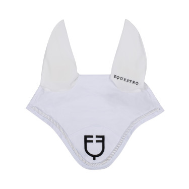 Fliegenhaube aus Baumwolle mit zentralem New Style Equestro-Logo Weiß Weiß Fliegenhaube aus Baumwolle mit zentralem New Style Equestro-Logo Weiß Weiß