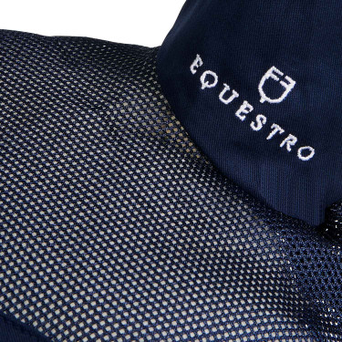 Fliegenhaube aus antibakterieller Baumwolle Equestro Marine / Rot Blau