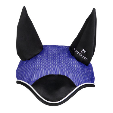 Fliegenhaube aus antibakterieller Baumwolle Equestro Royal / Schwarz Blau