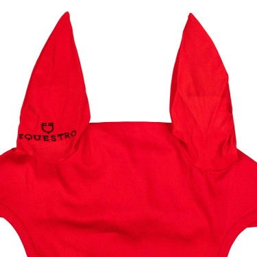 Fliegenschutzhaube Basiskollektion mit elastischen Ohren Equestro Rot