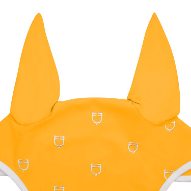 Fliegenhaube Logo mehrfarbig White Line Edition Equestro Gelb