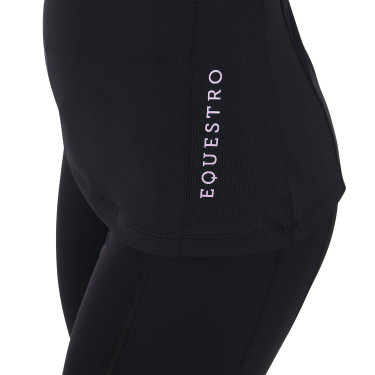 Eng anliegende Damen-Baselayer mit kurzen Ärmeln aus technischem Gewebe Equestro Schwarz / Lila Eng anliegende Damen-Baselayer mit kurzen Ärmeln aus technischem Gewebe Equestro Schwarz / Lila