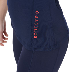 Eng anliegende Damen-Baselayer mit kurzen Ärmeln aus technischem Gewebe Equestro Marine / Rot Blau Eng anliegende Damen-Baselayer mit kurzen Ärmeln aus technischem Gewebe Equestro Marine / Rot Blau