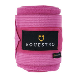 Atmungsaktive Fleece- und Elastik-Arbeitsbandagen im 4er-Set Equestro Fuchsie Rosa