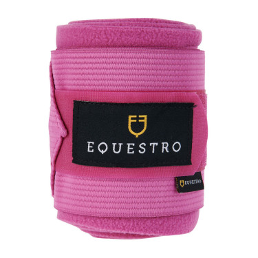 Atmungsaktive Fleece- und Elastik-Arbeitsbandagen im 4er-Set Equestro Fuchsie Rosa