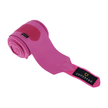 Atmungsaktive Fleece- und Elastik-Arbeitsbandagen im 4er-Set Equestro Fuchsie Rosa