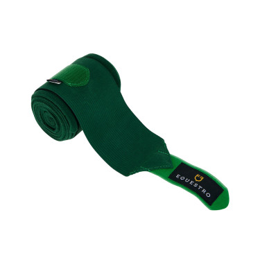 Atmungsaktive Fleece- und Elastik-Arbeitsbandagen im 4er-Set Equestro Jägergrün Gr&uuml;n