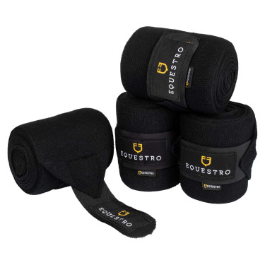 Ruhebandagen aus Wolle, 4er-Set, Equestro Schwarz