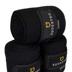 Ruhebandagen aus Wolle, 4er-Set, Equestro Schwarz