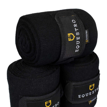 Ruhebandagen aus Wolle, 4er-Set, Equestro Schwarz