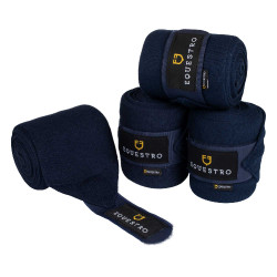 Ruhebandagen aus Wolle, 4er-Set, Equestro Marine Marineblau