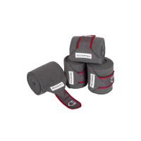 Atmungsaktive Polobanden Pony Trim 4er-Set Equestro Grau / Rot