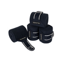 Bandas de polo transpirables Diamond por 4 Equestro Schwarz