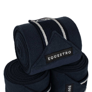 Bandas de polo transpirables Diamond por 4 Equestro Marine Marineblau