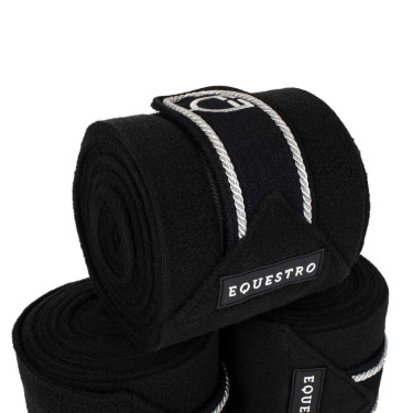 Bandas de polo para pony con logo bordado Diamond en juego de 4 Equestro Schwarz