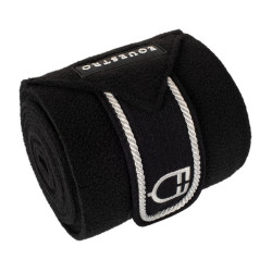 Bandas de polo para pony con logo bordado Diamond en juego de 4 Equestro Schwarz