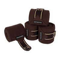 Bandas de polo para pony con logo bordado Diamond en juego de 4 Equestro Braun