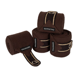 Bandas de polo para pony con logo bordado Diamond en juego de 4 Equestro Braun