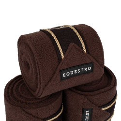 Bandas de polo para pony con logo bordado Diamond en juego de 4 Equestro Braun