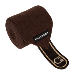 Bandas de polo para pony con logo bordado Diamond en juego de 4 Equestro Braun
