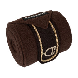Bandas de polo para pony con logo bordado Diamond en juego de 4 Equestro Braun