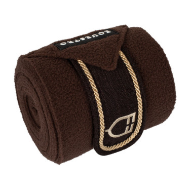 Bandas de polo para pony con logo bordado Diamond en juego de 4 Equestro Braun
