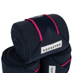 Polobanden Klettverschluss Trim 4er-Set Equestro Marine / Fuchsie Blau