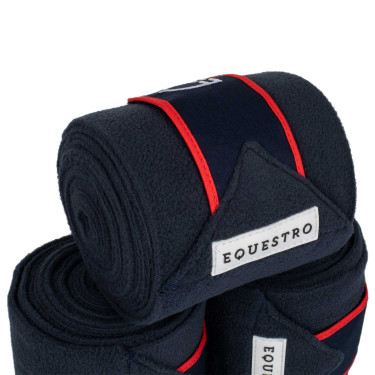 Polobanden Klettverschluss Trim 4er-Set Equestro Marine / Rot Blau