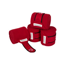 Polobanden Klettverschluss Trim 4er-Set Equestro Rot / Schwarz