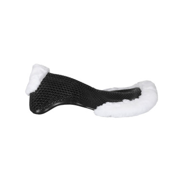 Therapeutisches Gel-Pad Vordererhöhend aus ökologischer Wolle Acavallo Schwarz / Weiß