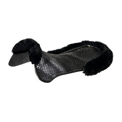 Therapeutisches Gel-Pad mit hinterer Erhöhung aus ökologischer Wolle Acavallo Schwarz / schwarz