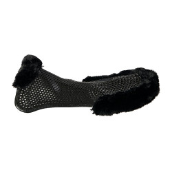 Therapeutisches Gel-Pad mit hinterer Erhöhung aus ökologischer Wolle Acavallo Schwarz / schwarz