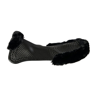 Therapeutisches Gel-Pad mit hinterer Erhöhung aus ökologischer Wolle Acavallo Schwarz / schwarz