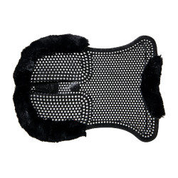 Therapeutisches Gel-Pad mit hinterer Erhöhung aus ökologischer Wolle Acavallo Schwarz / schwarz