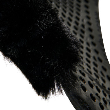 Therapeutisches Gel-Pad mit hinterer Erhöhung aus ökologischer Wolle Acavallo Schwarz / schwarz