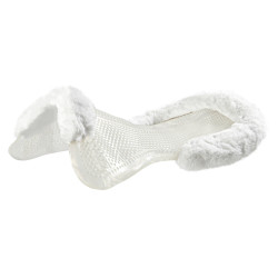 Therapeutisches Gel-Pad mit Ausschnitt aus ökologischer Wolle Acavallo Transparent / Weiß