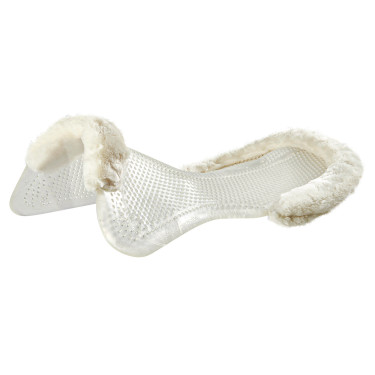 Therapeutisches Gel-Pad mit Ausschnitt aus ökologischer Wolle Acavallo Transparent / naturfarben