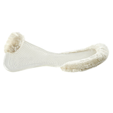 Therapeutisches Gel-Pad mit Ausschnitt aus ökologischer Wolle Acavallo Transparent / naturfarben