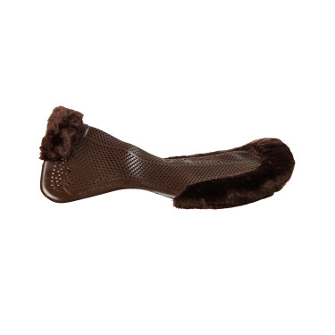 Therapeutisches Gel-Pad mit Ausschnitt aus ökologischer Wolle Acavallo Braun / braun