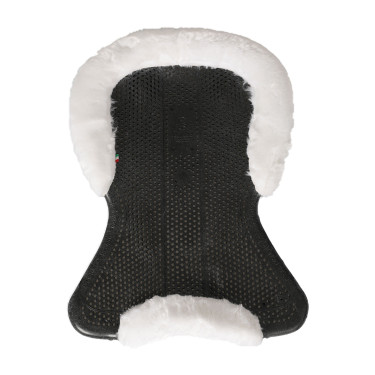 Therapeutisches Gel-Pad mit Ausschnitt aus ökologischer Wolle Acavallo Schwarz / Weiß