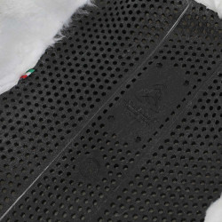 Therapeutisches Gel-Pad mit Ausschnitt aus ökologischer Wolle Acavallo Schwarz / Weiß