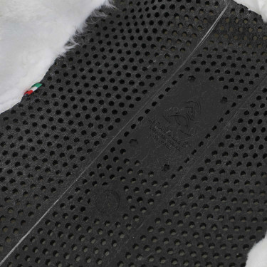 Therapeutisches Gel-Pad mit Ausschnitt aus ökologischer Wolle Acavallo Schwarz / Weiß